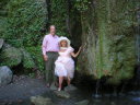 Pali and Mari by waterfall